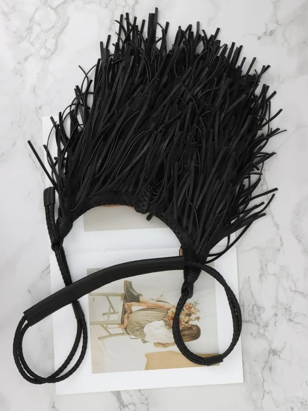 Vintage Fringe hobo bags for Women Vegan Faux Suede Leather Tassel Crossbody Bag - Picture 2 of 9